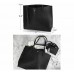 Minimalist Clean Cut Pebbled Faux Leather Tote Womens Shoulder Handbag